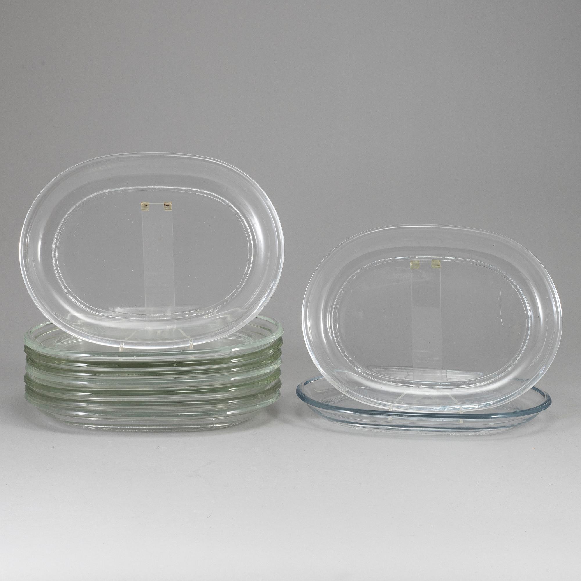 Ten glassplates  by Josef Frank for Firma Svenskt Tenn.