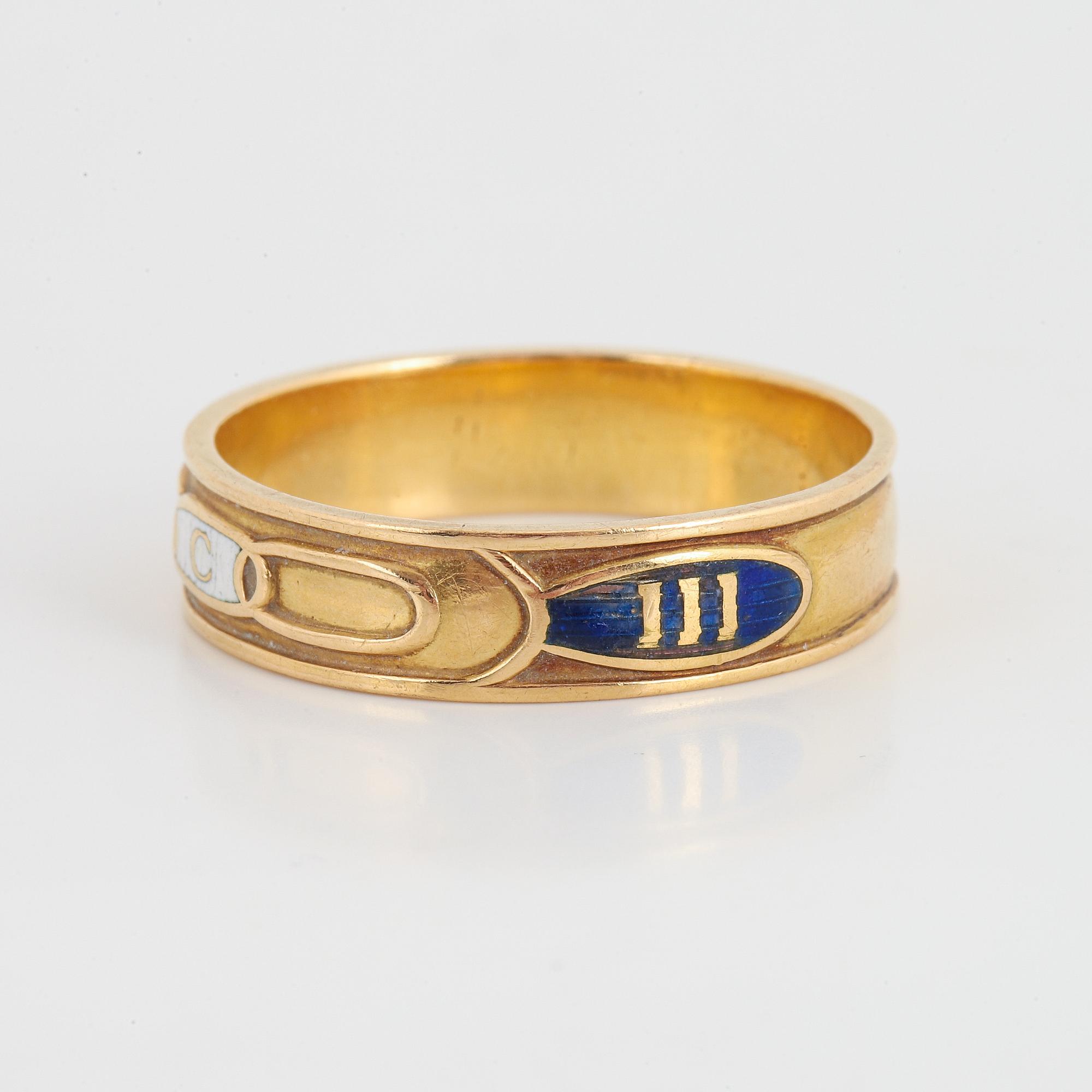 Ring, Odd Fellow, 18K guld och emalj.
