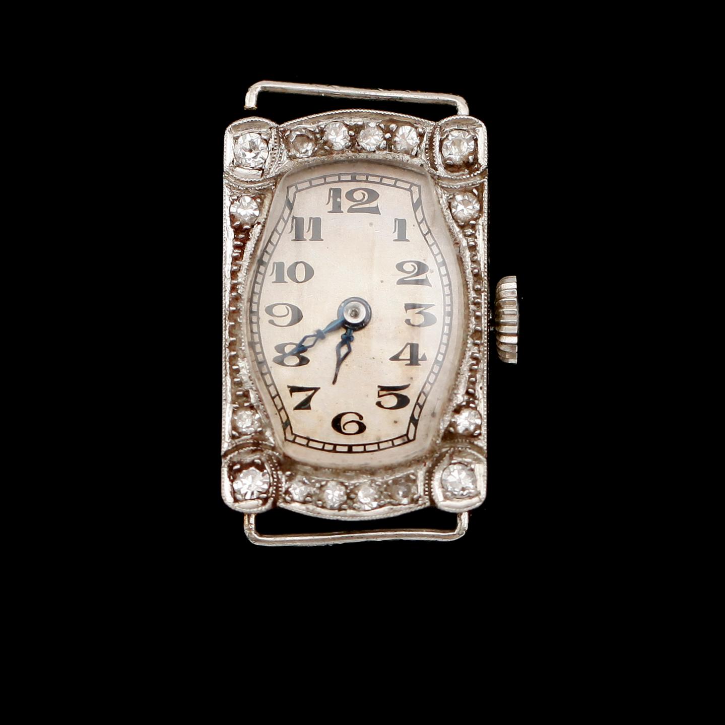 DAMARMBANDSUR, platina, med diamanter, art déco, tidigt 1900-tal.