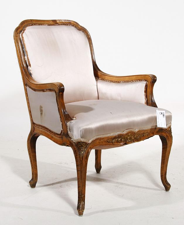 FÅTÖLJ, rokokostil, 1930-40-tal.