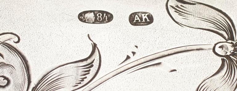 BÖRS, silver, guld. Stämplad AK St. Petersburg 1907-17.  Vikt. ca 179 g.