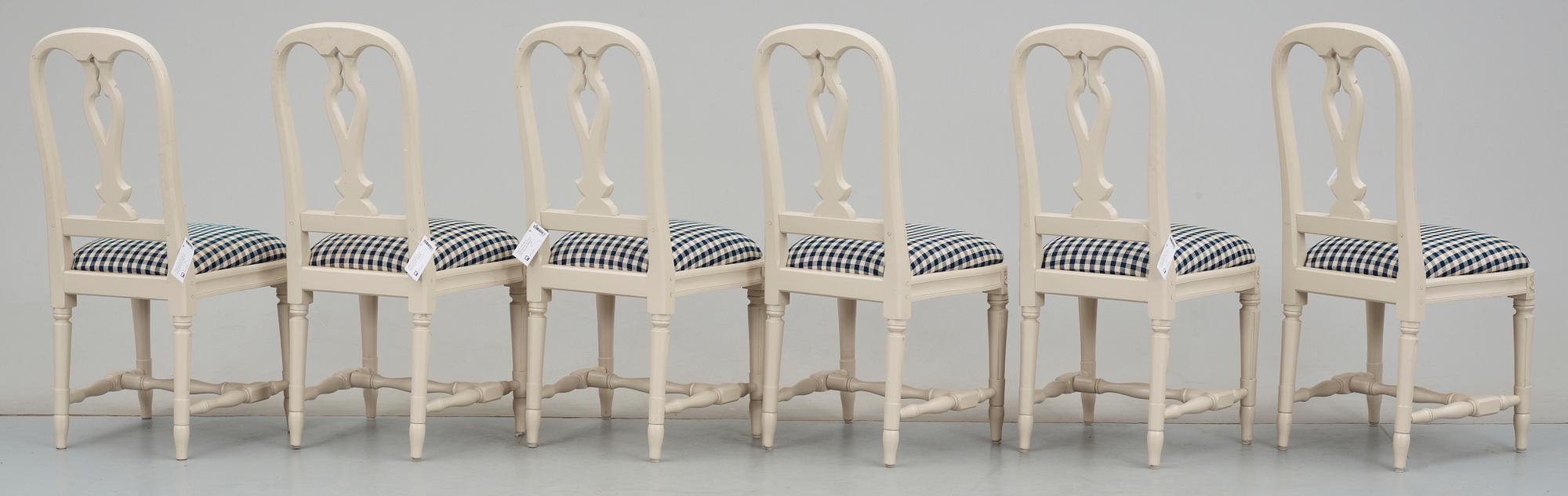 STOLAR, 6 st, Gustaviansk stil, ur IKEAs 1700-tals serie, sent 1900-tal.