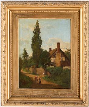 OKÄND KONSTNÄR, olja på duk, signerad P.W. RHODES och daterad 1877, troligen England.