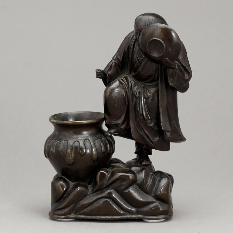 SKULPTUR, brons, Kina, troligen omkring sekelskiftet 1900.