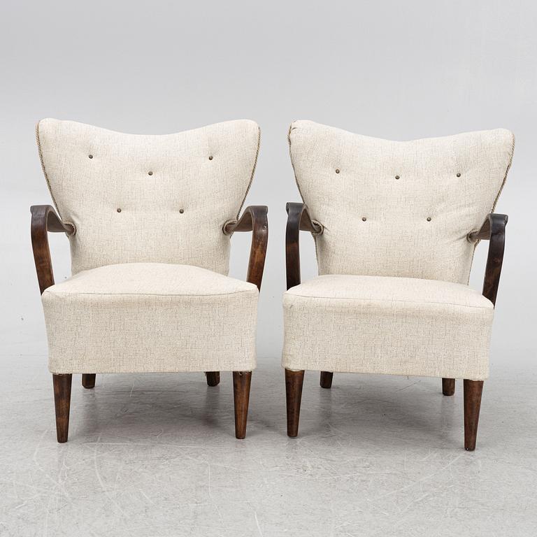 Fåtöljer, ett par, Swedish Modern, 1940-tal.