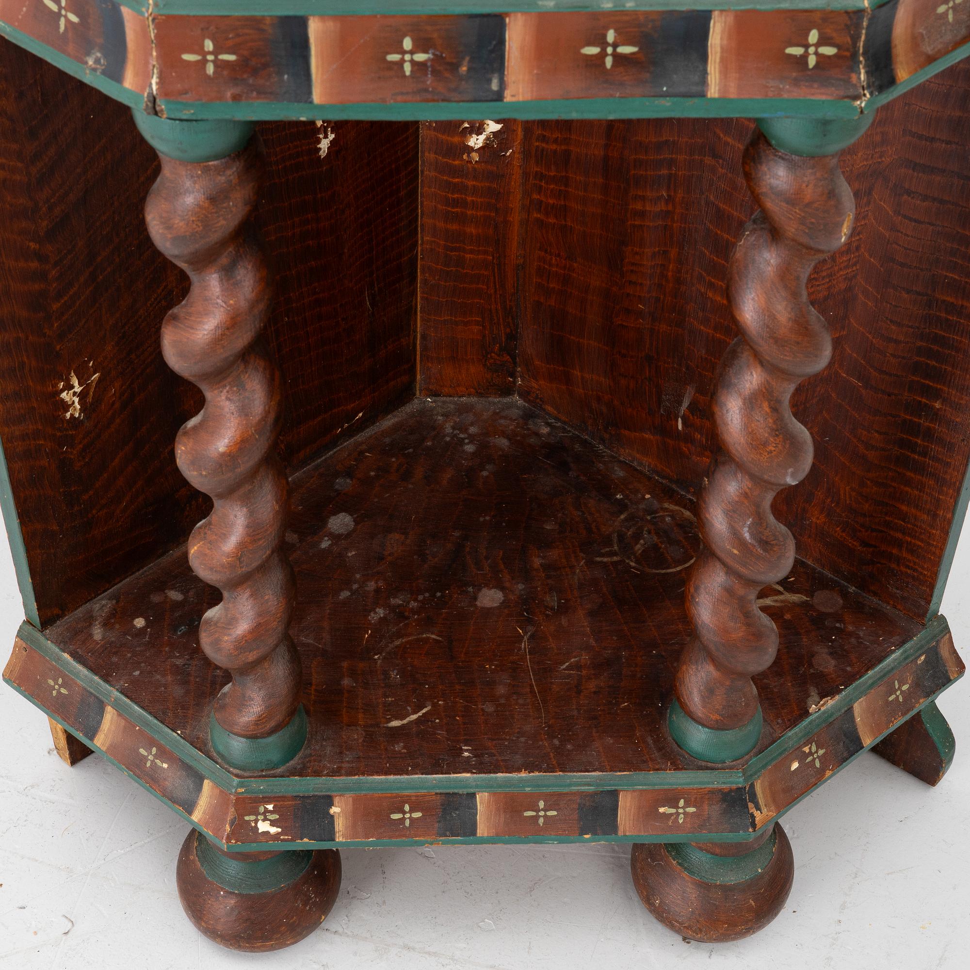 Corner cabinet, dated 1800.