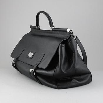 Dolce & Gabbana, a black leather weekend bag.