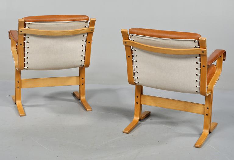 FÅTÖLJER, ett par, Westnofa Furniture, Norge, 1900-talets andra hälft.