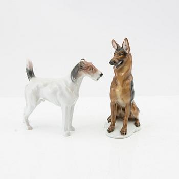 Figurines 5 pcs Rosenthal and Royal Copenhagen mid-20th century porcelain.