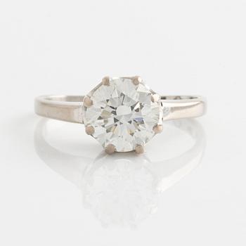 Ring, white gold with brilliant-cut diamond.