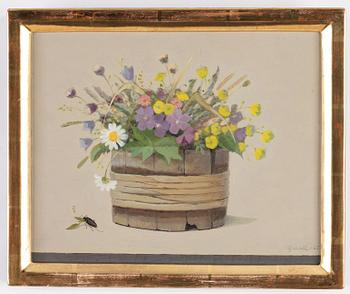Greta Gerell, oil on paper-panel, signed Gerell and dated -65.