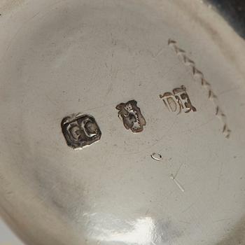 A pair of Swedish parcel-gilt silver cups, mark of Daniel Falck, Malmo (1685-1705). Reworked in the 19th century.