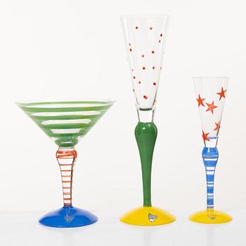 Anne Nilsson, Eight 'Clown' glasses, Orrefors.
