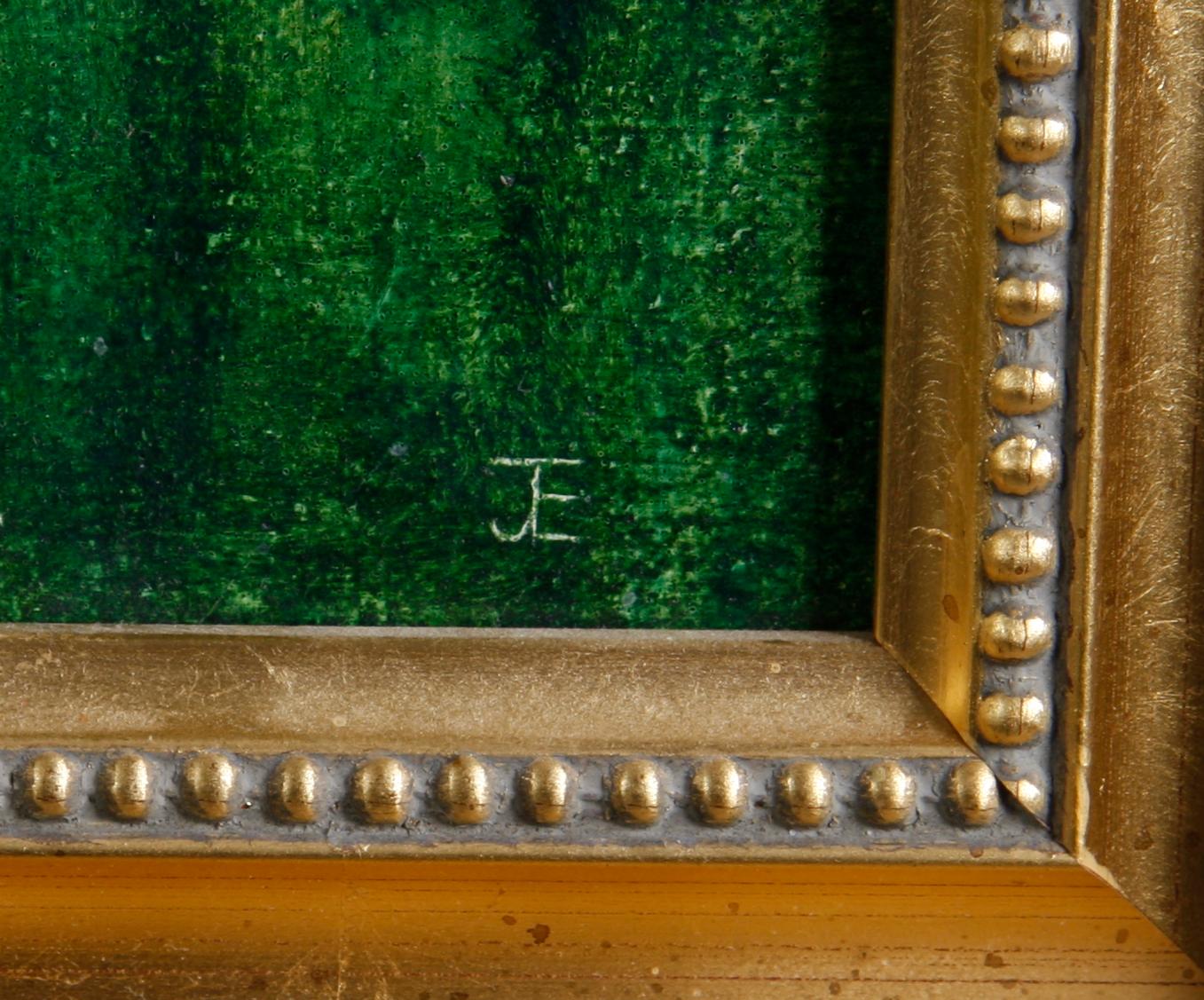 OKÄND KONSTNÄR, olja på duk, monogramsign. JE.