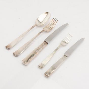 A Swedish 20th cenury set of 48 pcs of silver cutlery "Rosenholm" mark of Jacob Ängman, Eskilstuna.