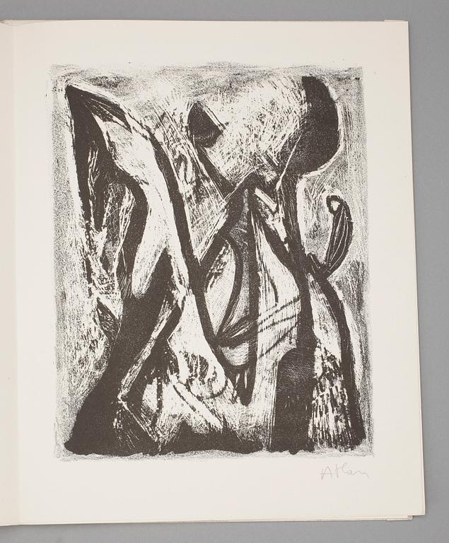 JEAN MICHEL ATLAN, litografier, signerade, del av bok, "DESCRIPTION D'UN COMBAT", Franz Kafka, 1946.