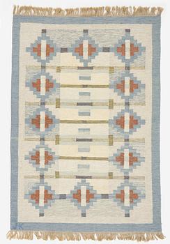 Karin Jönsson, possibly, a flat weave carpe, ca 249 x 173 cm, signed JK.