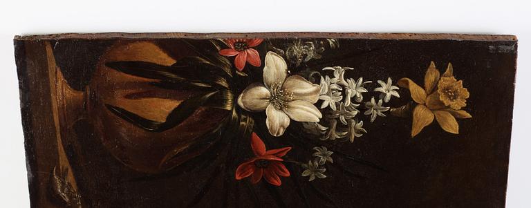 Giuseppe Recco, Still life with fish, clams, crabs and flowers.