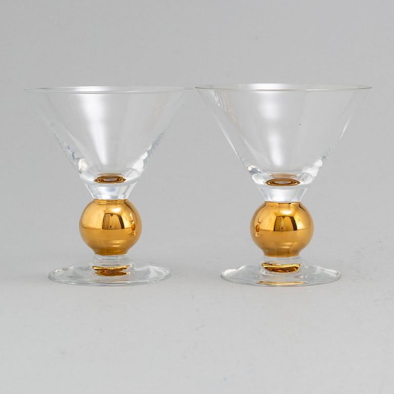 GUNNAR CYRÉN, 12 Nobel champagne/martini glasses from Orrefors.