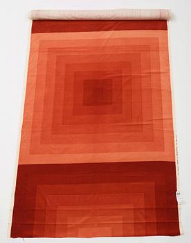 Verner Panton, GARDINLÄNGD OCH TYGER, 3 ST. Bomullsvelour. Olika nyanser och mönster. Verner Panton.