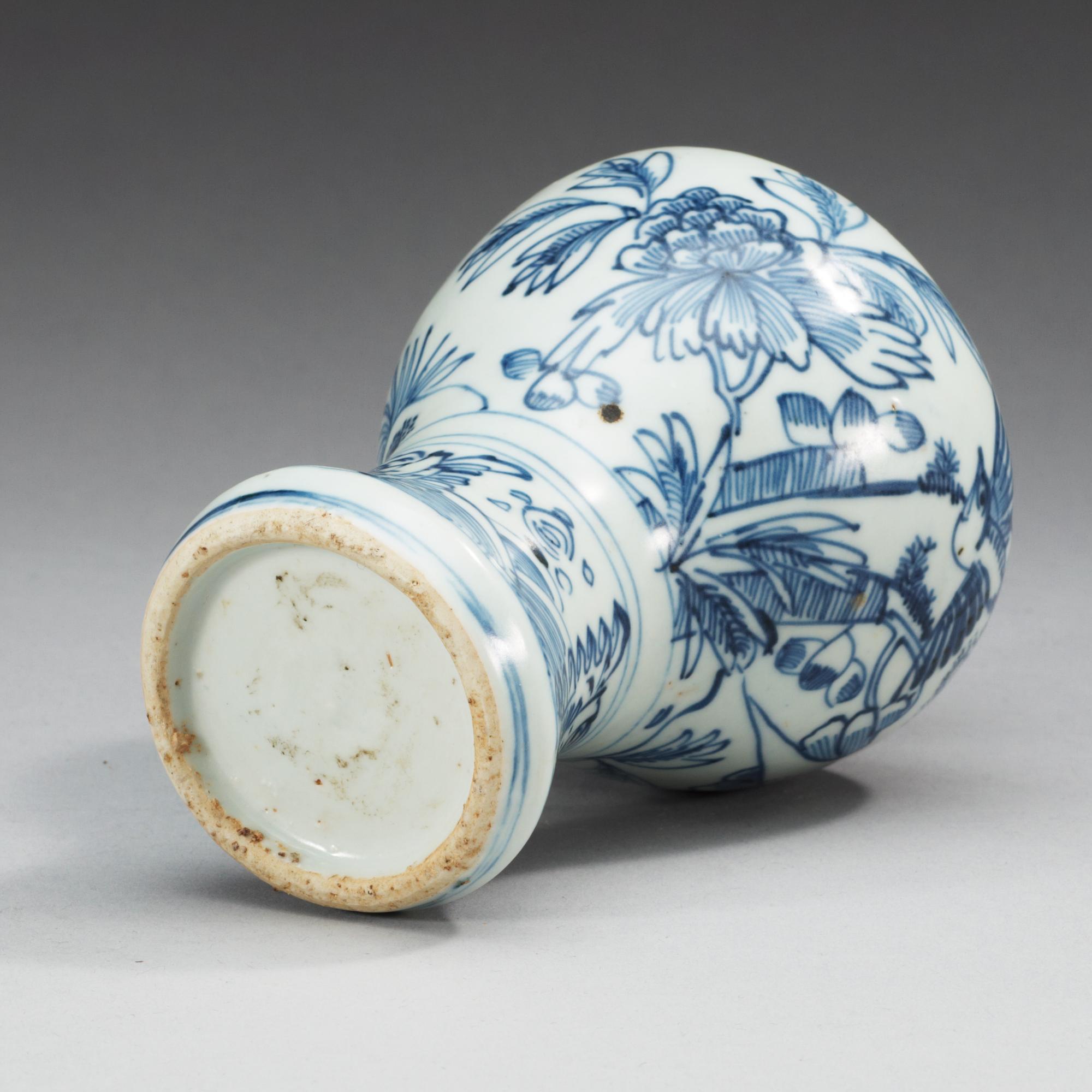 A blue and white vase, Ming dynasty.