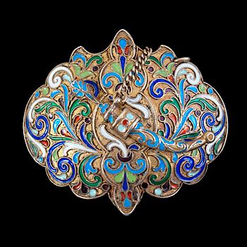 452. BROOCH, cloisonné enamel.