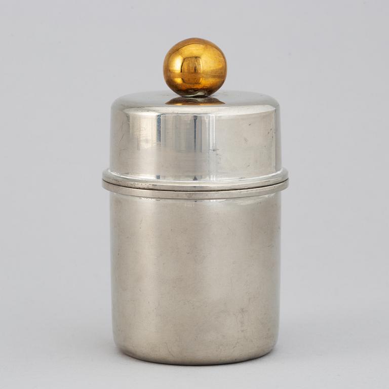 Firma Svenskt Tenn, a pewter lidded jar, Stockholm 1968.