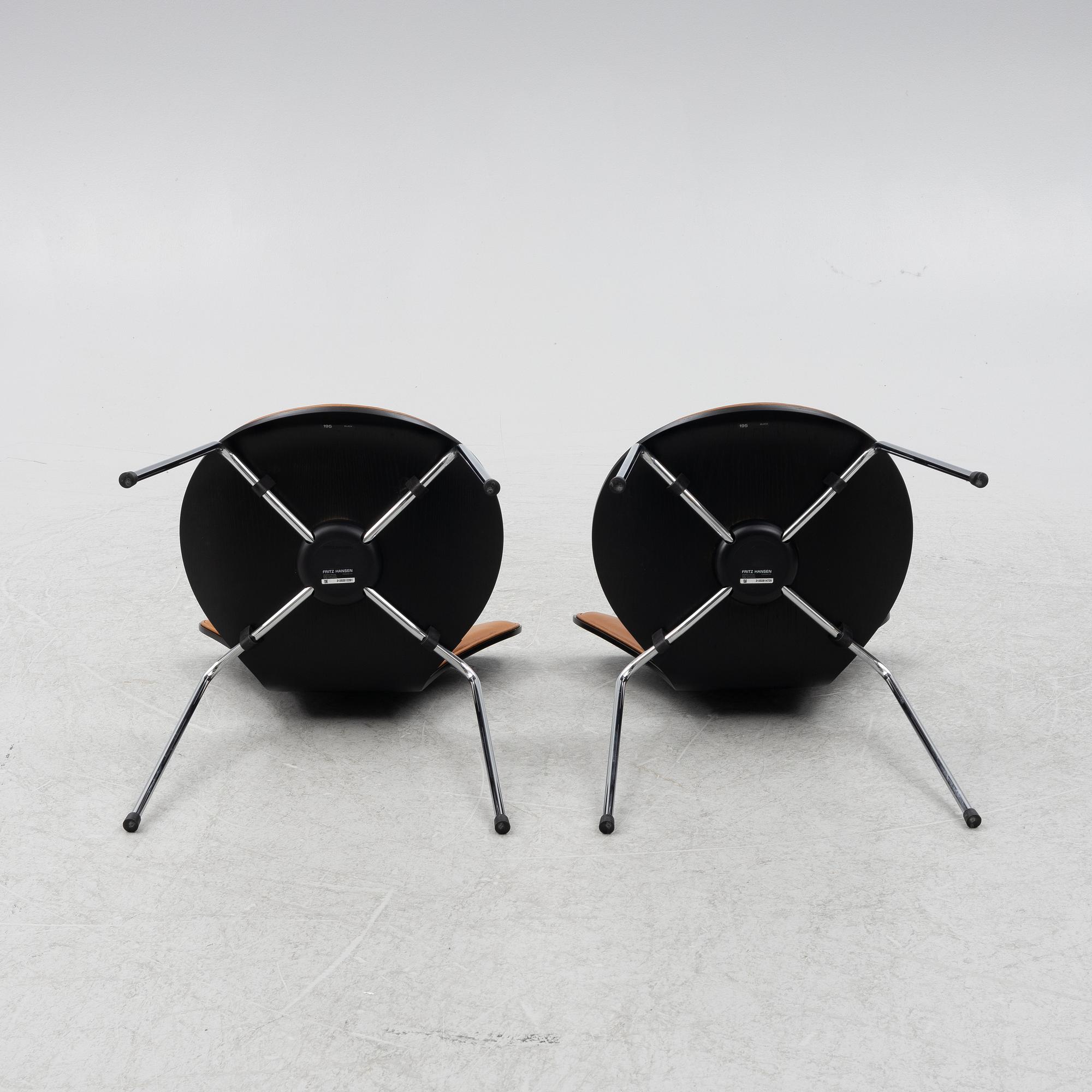 Arne Jacobsen, stolar 6 st "Sjuan" för Fritz Hansen, Danmark, 2020.