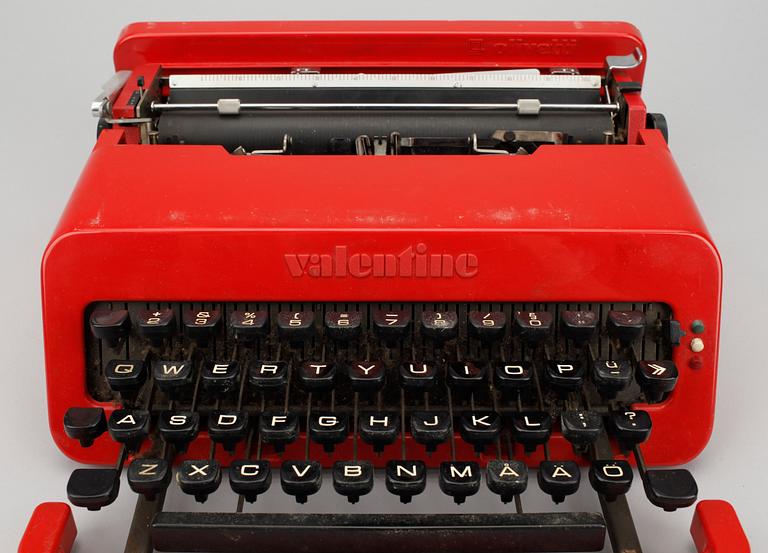 SKRIVMASKIN, "Valentine", Perry King samt Ettore Sottsass, Olivetti, 1900-tal.