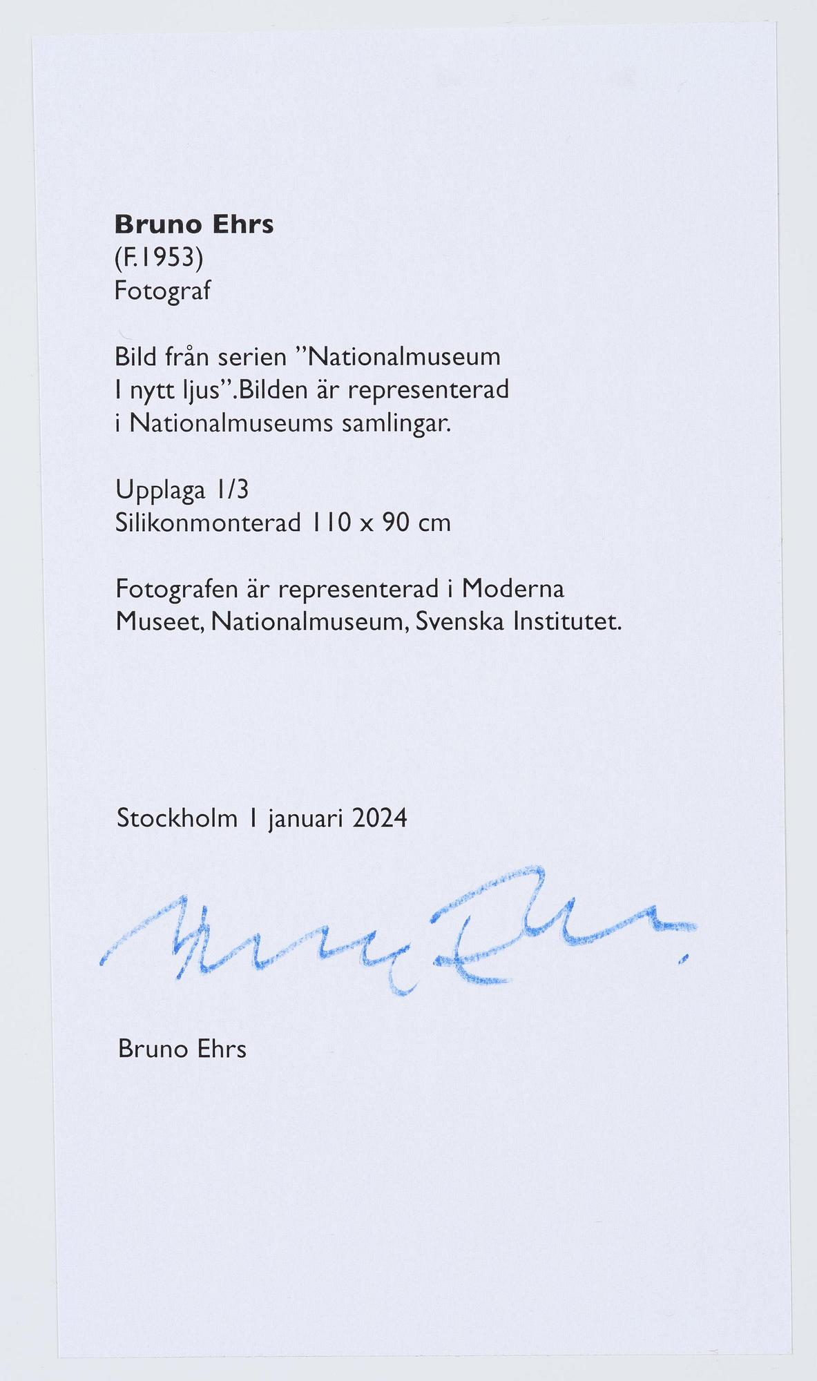 Bruno Ehrs, "Nationalmuseum i skymningsljus", 2018.