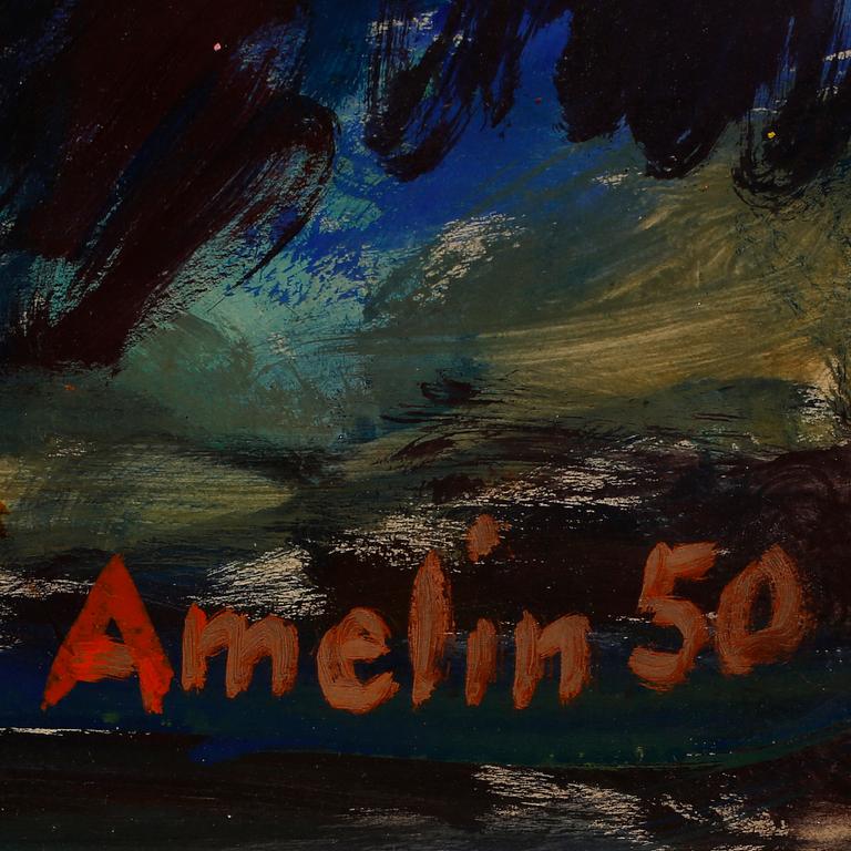 ALBIN AMELIN, olja på pannå, signerad och daterad -50.