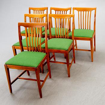 Svante Skogh, a set of sex chairs from Vindö Balder möbler, Vaggeryd, second half of the 20th century.