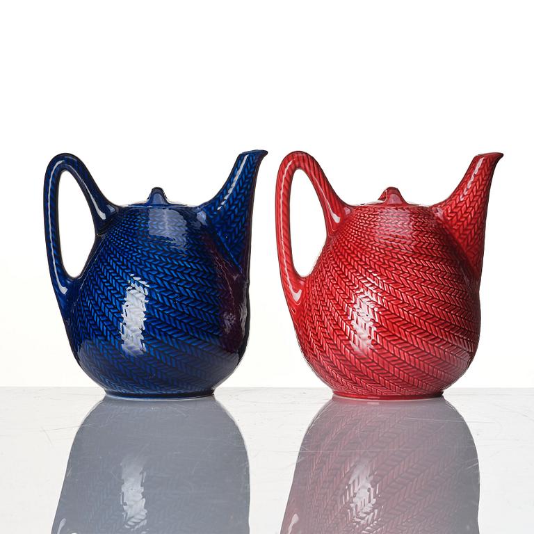 Hertha Bengtson, a 'Blå Eld' 6 pieces tea service, Rörstrand, Sweden 1951-71.