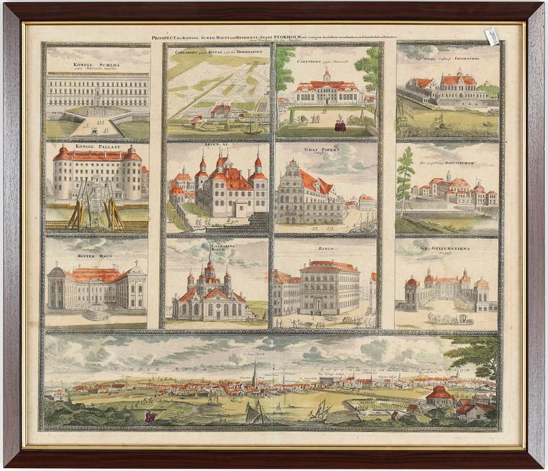 GRAVYR, "Prospect der Konigl: Schwed: Haupt und Residenz-Stadt Stokholm...", J B Homann,