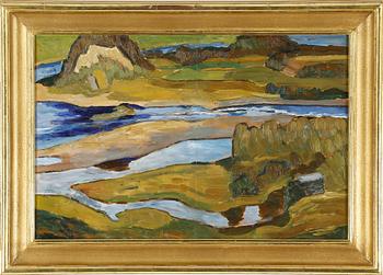 Helmer Osslund, "Strandbankar vid Ångermanälven" (Riverbanks by the Ångerman River).