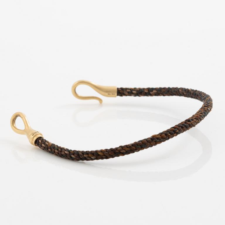 Ole Lynggaard bracelet 18K gold and textile/rope "Life".
