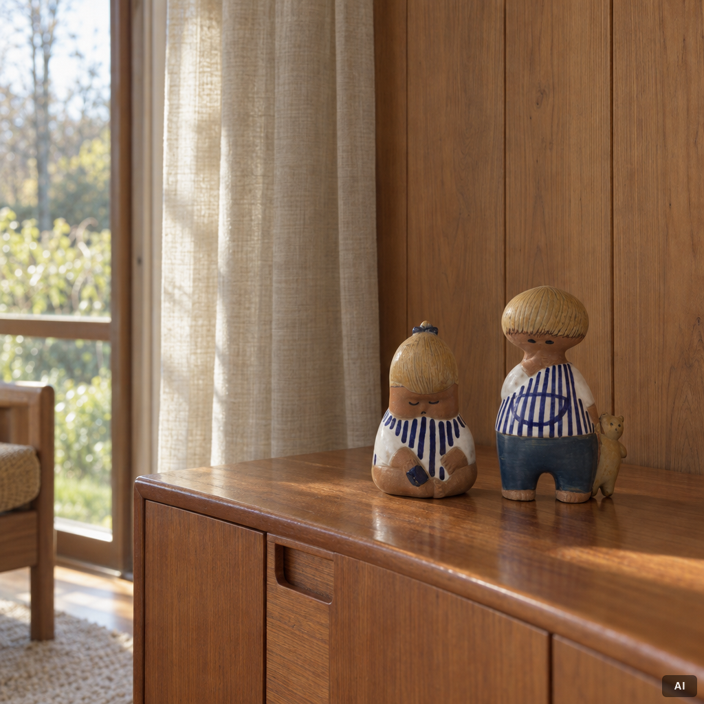 Lisa Larson, Two figurines, “Larsons ungar”, Gustavsberg.