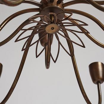 Hans Bergström, a pair of ceiling lamps, model "91", ateljé Lyktan, Sweden 1940-50s.