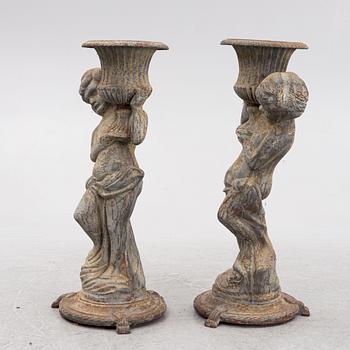 Skulpturer, ett par, omkring år 1900.