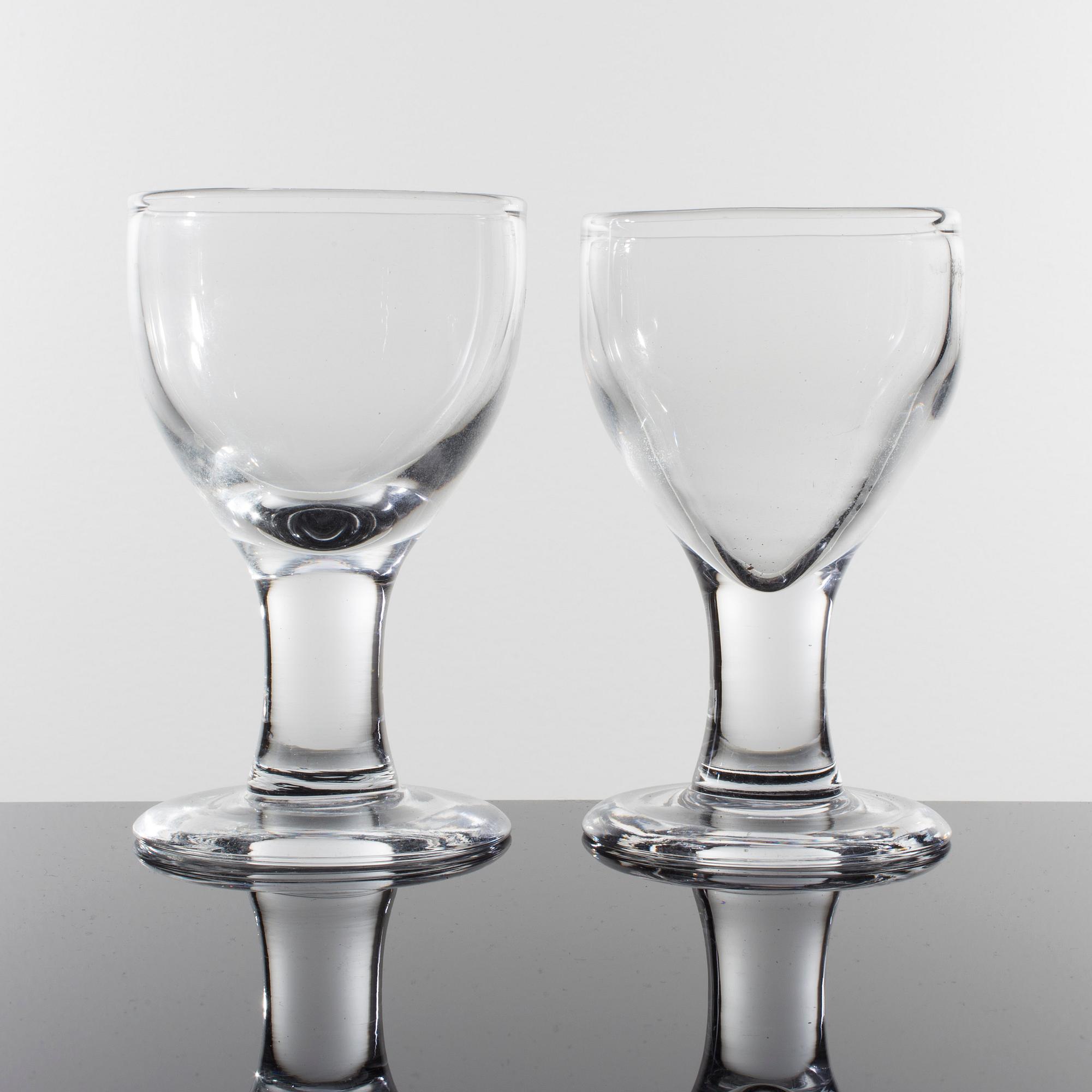 VIN-/ÖLGLAS, 8 st, "Ruben", Signe Persson Melin, Boda glasbruk, formgivna 1967.