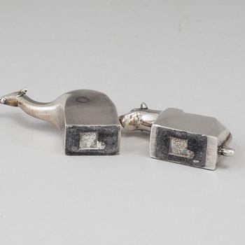 Two electro plated zinc figurines from Dansk Designs, Japan.