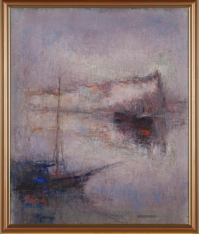 Elvi Maarni, olja på pannå, signerad.