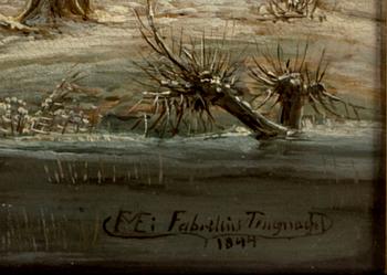 FREDERIK MICHAEL FABRITIUS DE TENGNAGEL, Olja på pannå, signerad och daterad 1844.