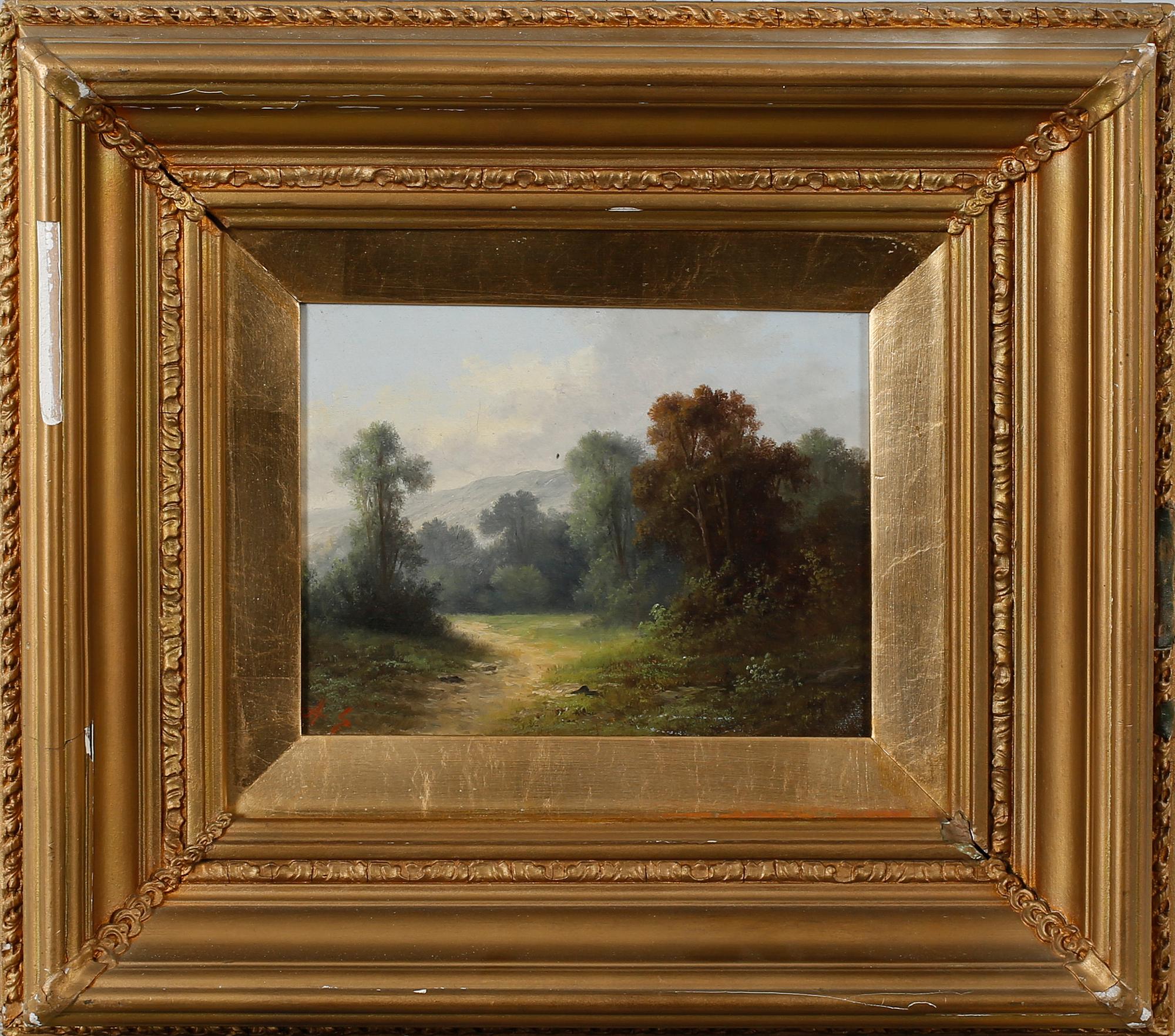 UNIDENTIFIED ARTIST, oil on canvas, two pcs, signed 'A.S', 19th century.
