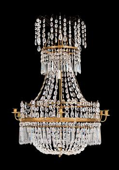 A late Gustavian circa 1800 seven-light chandelier.