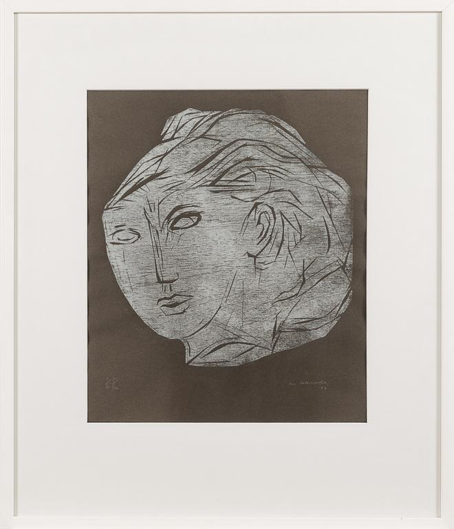 INA COLLIANDER, wood cut, signed and dated -64, numbered Tpl'a I-III, IV 6/10.