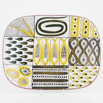 Stig Lindberg, a faience dish, Gustavsbergs studio.