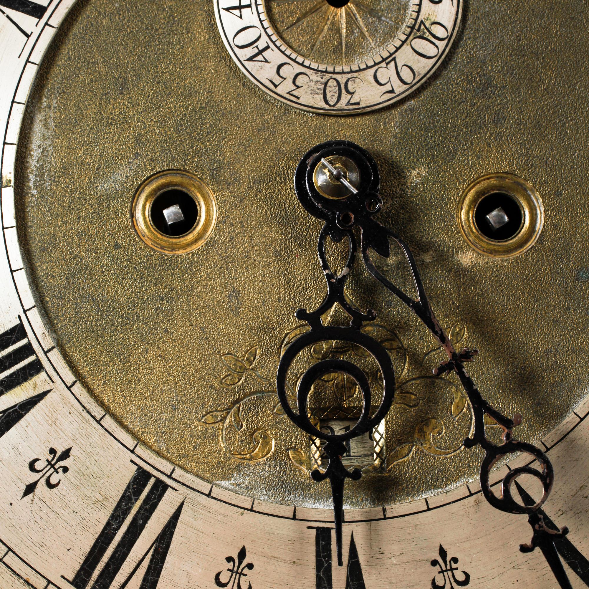 A 18th century grandfather clock.