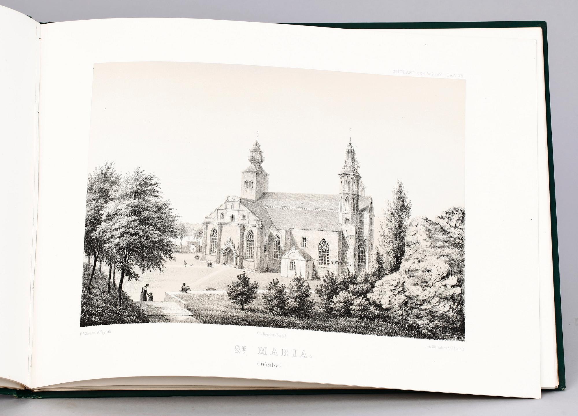 BOKALBUM, "Gotland och Wisby i taflor" av Per Arvid Säve, Stockholm möjligen 1858.