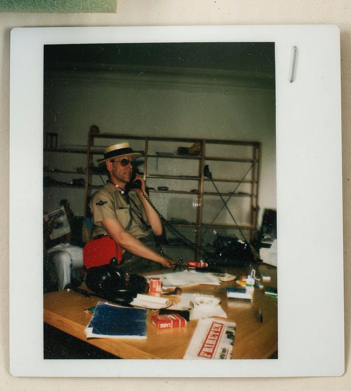 KJARTAN SLETTEMARK, collage, signerad med dedikation, daterad 12/7-82.